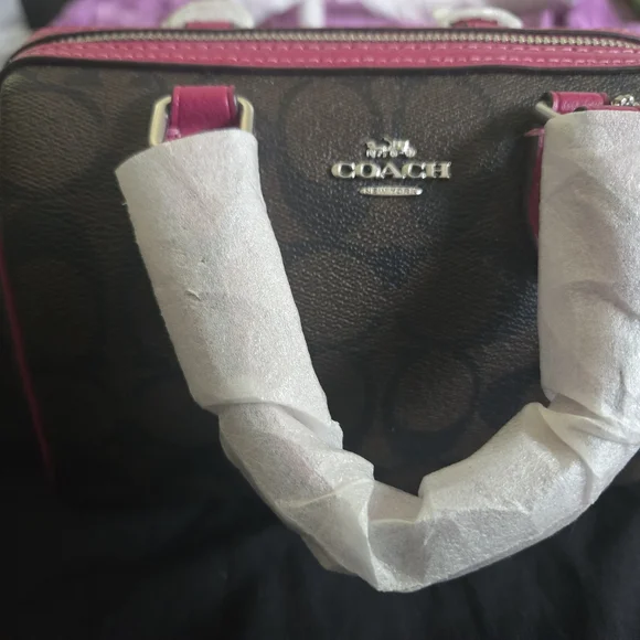Coach Signature Brown and Pink Handbag - Picture 2 of 10